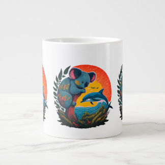 Koala and Dolphin Large Coffee Mug