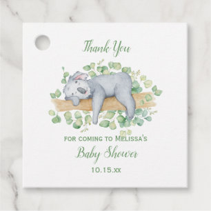 Koala and Eucalyptus Baby Shower Favour Tags