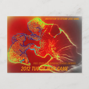koala and fireman invitation postcard