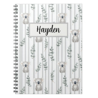 Koala and Gray Stripes  Notebook