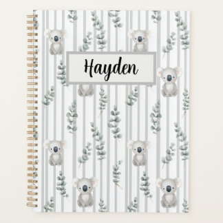Koala and Gray Stripes  Planner