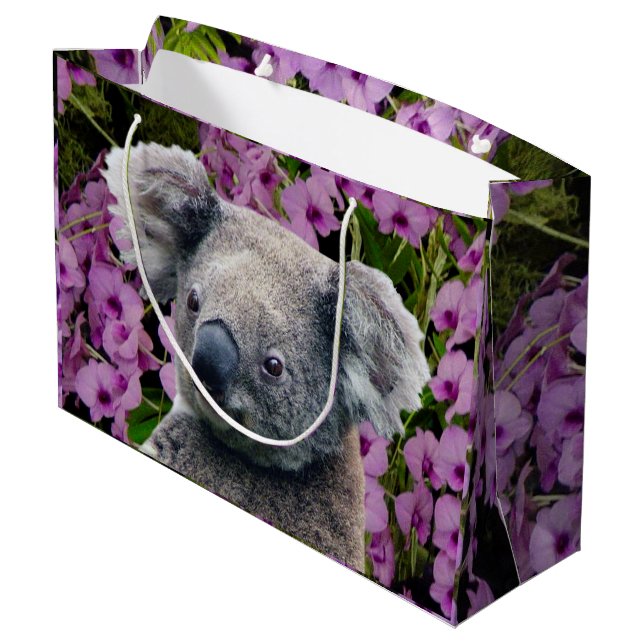 Koala and Orchids Large Gift Bag (Back Angled)