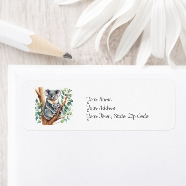 Koala Animal BabyShower  Return Address Label (Insitu)