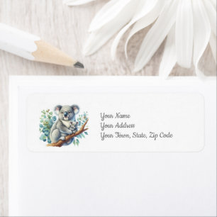 Koala Animal BabyShower Return Address Label