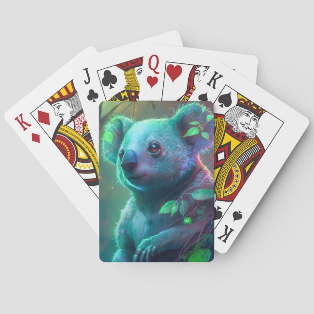 Koala Animal Portrait Painting Wildlife Outdoors  Playing Cards (Back)