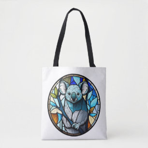 Koala Animal Portrait Stained Glass Wildlife Free Tote Bag