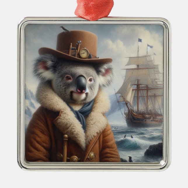 Koala Arctic Explorer Metal Ornament (Front)