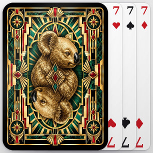 Koala, Art Deco Wildlife Playing Cards