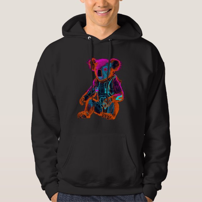 Koala Artwork - Animal Motif Art Koala Hoodie (Front)