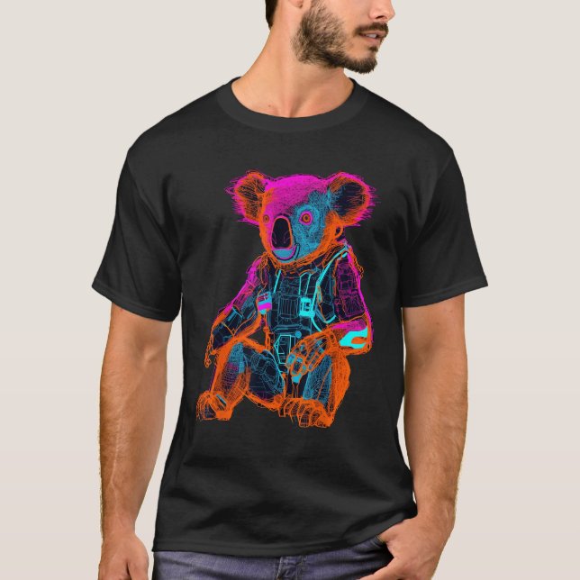 Koala Artwork - Animal Motif Art Koala T-Shirt (Front)