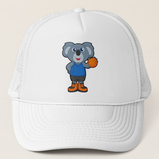Koala as Basketball player with Basketball Trucker Hat (Front)