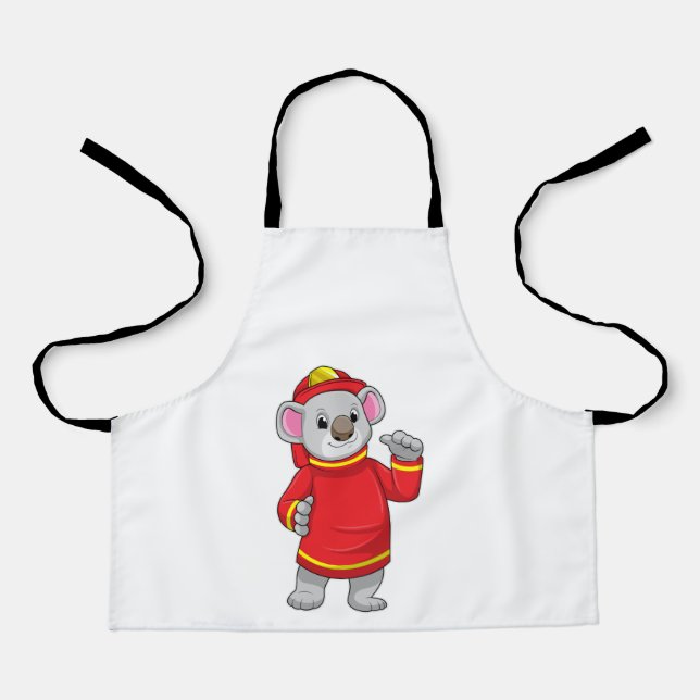 Koala as Firefighter with Helmet Apron (Front)