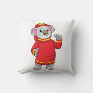 Koala as Firefighter with Helmet Cushion