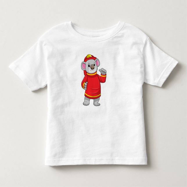 Koala as Firefighter with Helmet Toddler T-Shirt (Front)