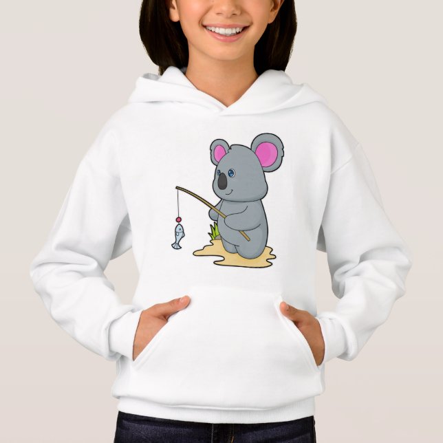 Koala as Fisher with Fishing rod & Fish (Front)