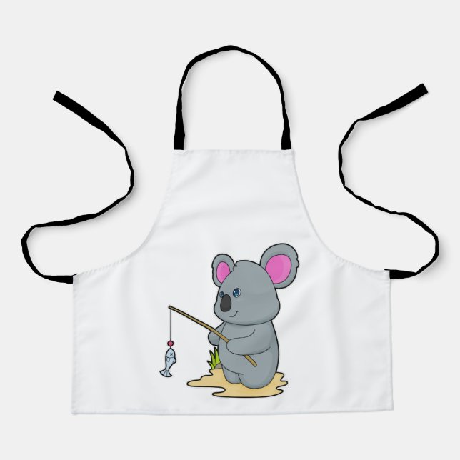 Koala as Fisher with Fishing rod & Fish Apron (Front)