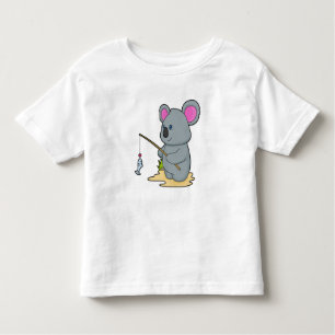 Koala as Fisher with Fishing rod & Fish Toddler T-Shirt