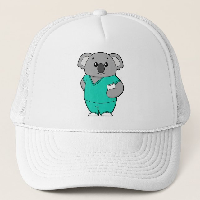 Koala as Nurse with Notepad Trucker Hat (Front)