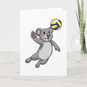 Koala as Volleyball player with Volleyball Card