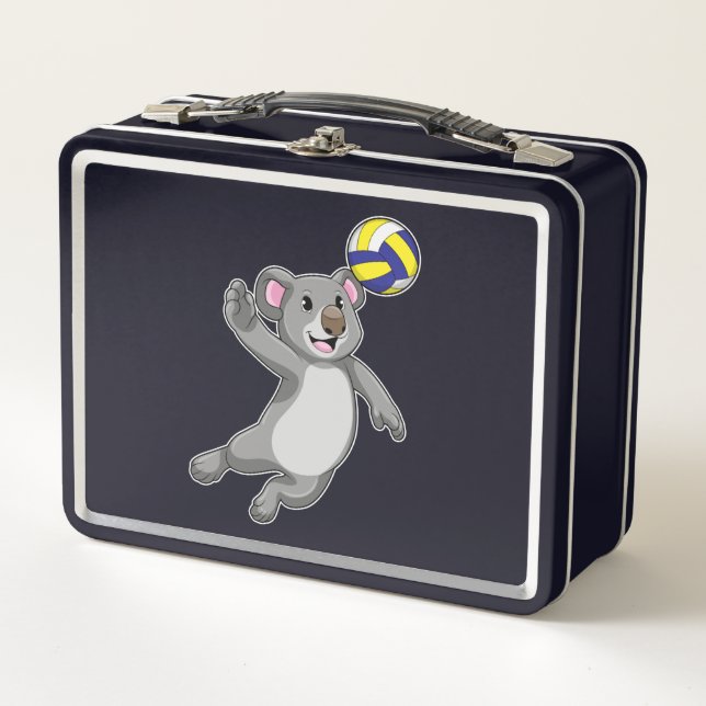 Koala as Volleyball player with Volleyball Metal Lunch Box (Front)