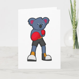 Koala at Boxing with Boxing gloves Card