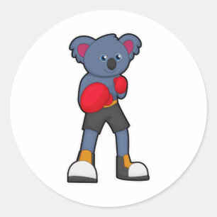 Koala at Boxing with Boxing gloves Classic Round Sticker