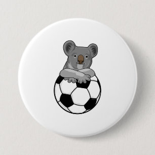 Koala at Soccer Sports 7.5 Cm Round Badge
