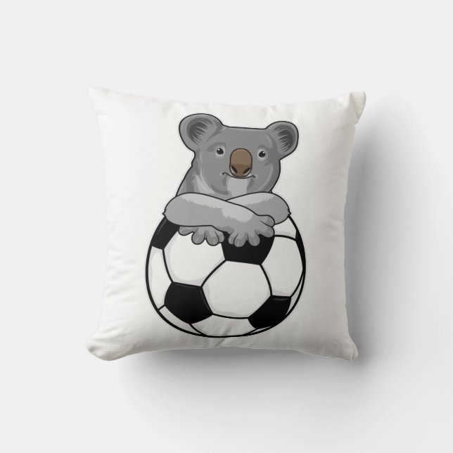 Koala at Soccer Sports Cushion (Front)