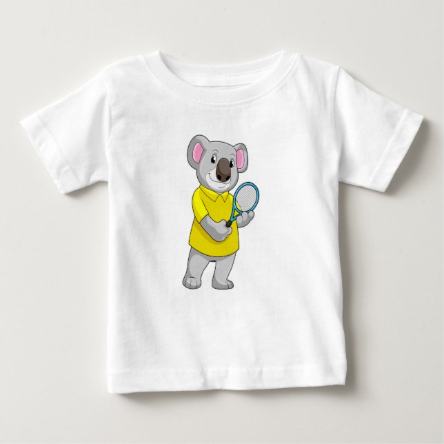 Koala at Tennis with Tennis racket Baby T-Shirt (Front)