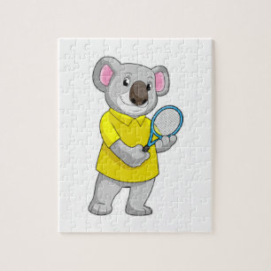 Koala at Tennis with Tennis racket Jigsaw Puzzle