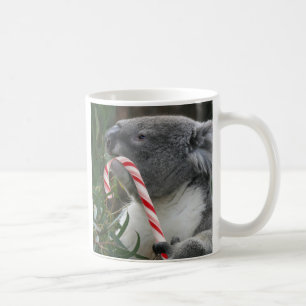 Koala Australian Christmas Candy Cane Coffee Mug