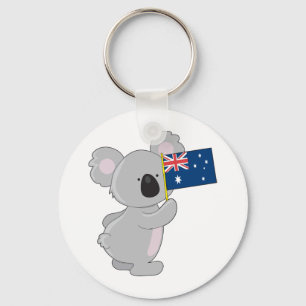 Koala Australian Flag Key Ring