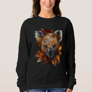 Koala Autumn Leaves Colourful Artwork  Animal Koal Sweatshirt