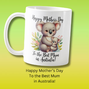 Koala & Baby Happy Mother's Day Best Mum Australia Coffee Mug
