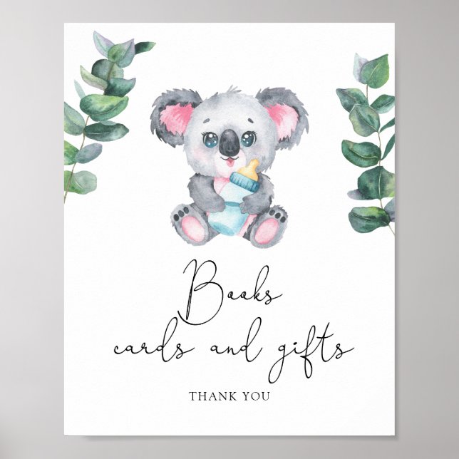 Koala baby shower - books cards and gifts  poster (Front)