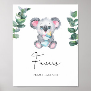 Koala baby shower - Favours Poster