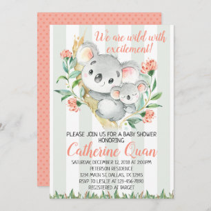 Koala Baby Shower Invitation Invite
