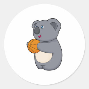 Koala Basketball player Basketball Classic Round Sticker