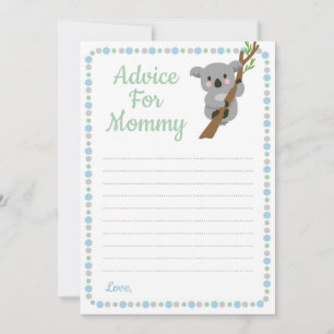 Koala Bear Advice For Mummy Shower Game Blue Boy Card