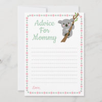 Koala Bear Advice For Mummy Shower Game Pink Girl