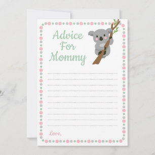 Koala Bear Advice For Mummy Shower Game Pink Girl
