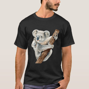 Koala Bear And Baby Realistic Watercolor T-Shirt