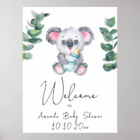 Koala Bear and Eucalyptus - Welcome Foam Board