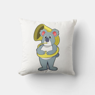 Koala bear at Music with Saxophone.PNG Cushion