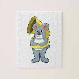 Koala bear at Music with Saxophone.PNG Jigsaw Puzzle