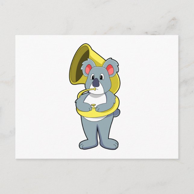 Koala bear at Music with Saxophone.PNG Postcard (Front)