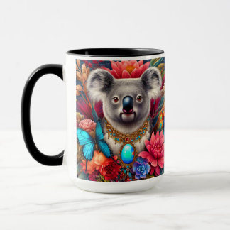 Koala Bear Australian Native Floral Art Mug
