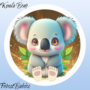 Koala Bear 🐨 Australian Woodland Nature Animal Classic Round Sticker