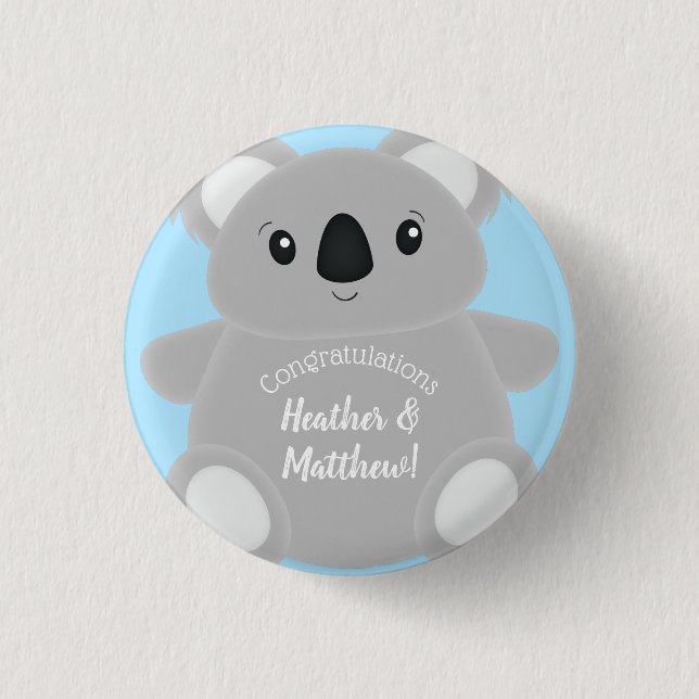 Koala Bear Baby Shower 3 Cm Round Badge (Front)