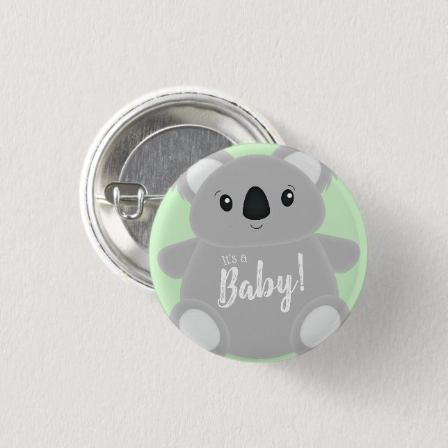 Koala Bear Baby Shower 3 Cm Round Badge (Front & Back)